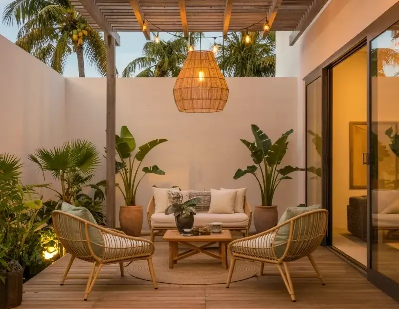 Avoid this tropical patio mistake for a cozy outdoor lounge vibe