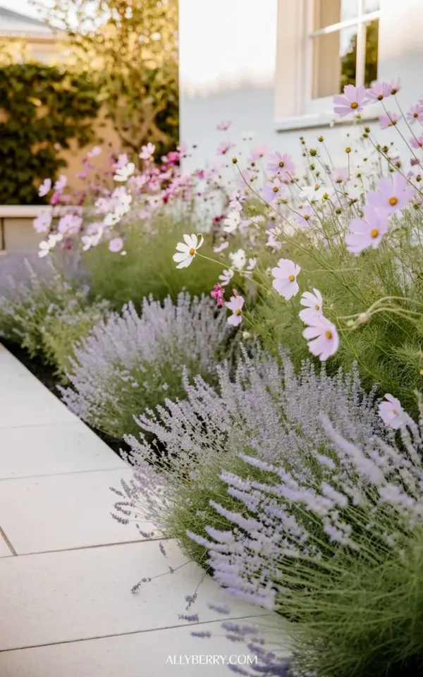 Front Yard Garden Makeover: Lavender and Cosmos Pathway Before & After