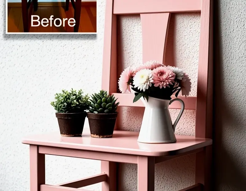 Repurposed Chair Wall Shelf for Spring Garden Decor | DIY Before & After