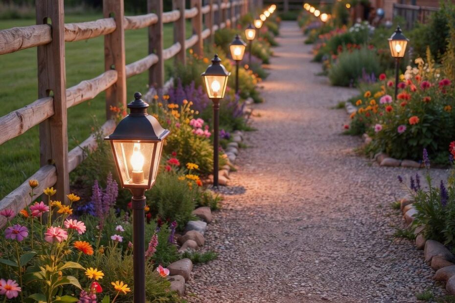 Farmhouse Landscape Lighting | Vintage Path Lights for Cozy Backyard Pathways | Outdoor Decor Inspo