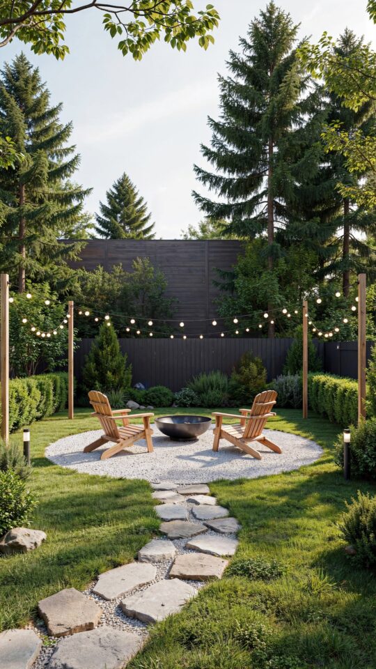 DIY String Light Poles for Fire Pit Area | Planter-Based Outdoor Lighting | Backyard Project