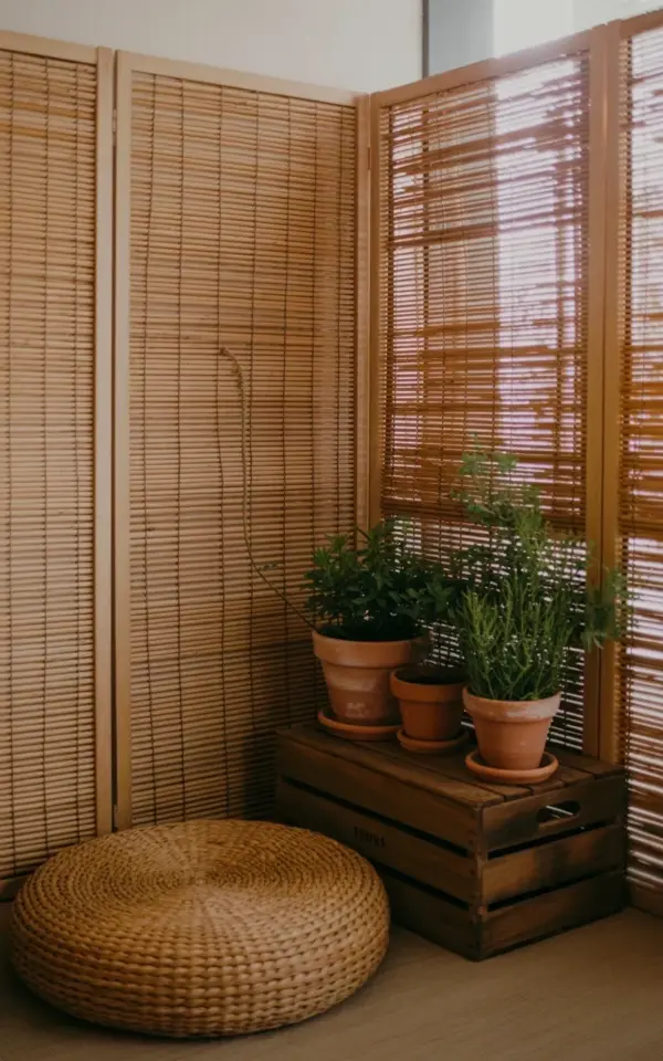 Rental Friendly Bamboo Privacy Screen Ideas for a Cozy Plant Corner