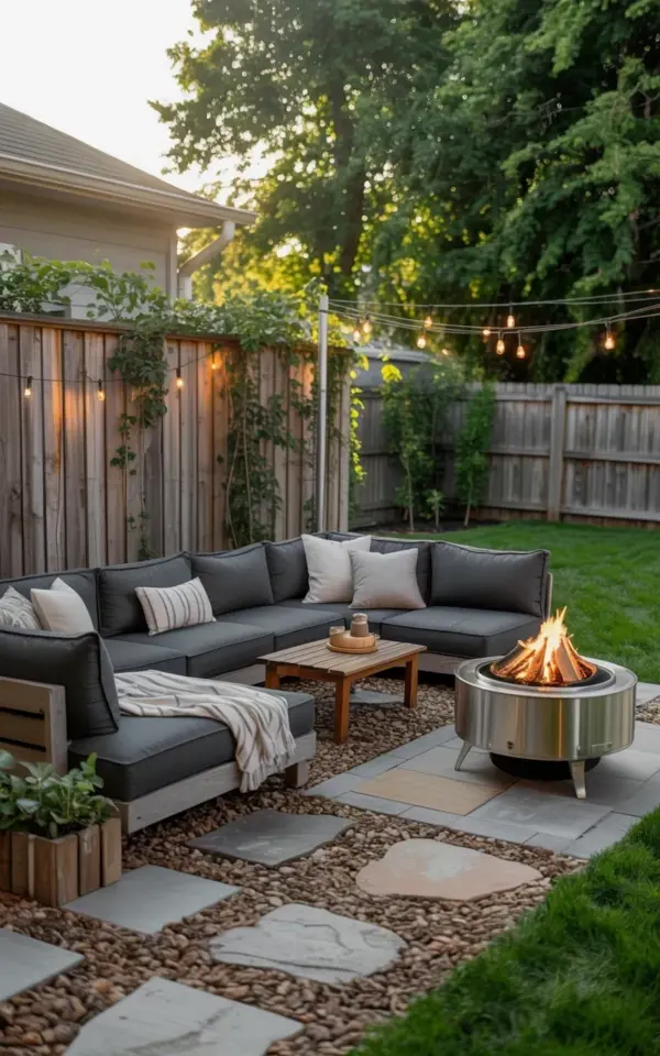 Cozy Backyard Patio Ideas with Fire Pit for Fall Evenings