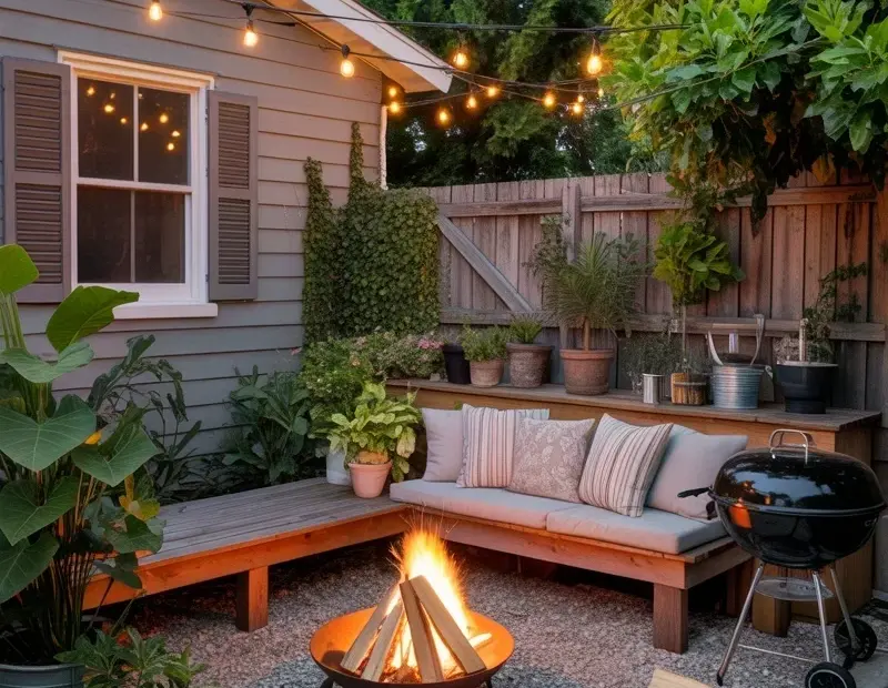 Backyard Patio Ideas on a Budget - Cozy Fire Pit & Gravel Lounge